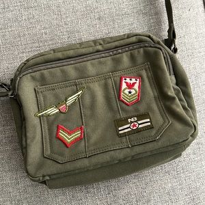 Military Patchwork Crossbody Camera Bag